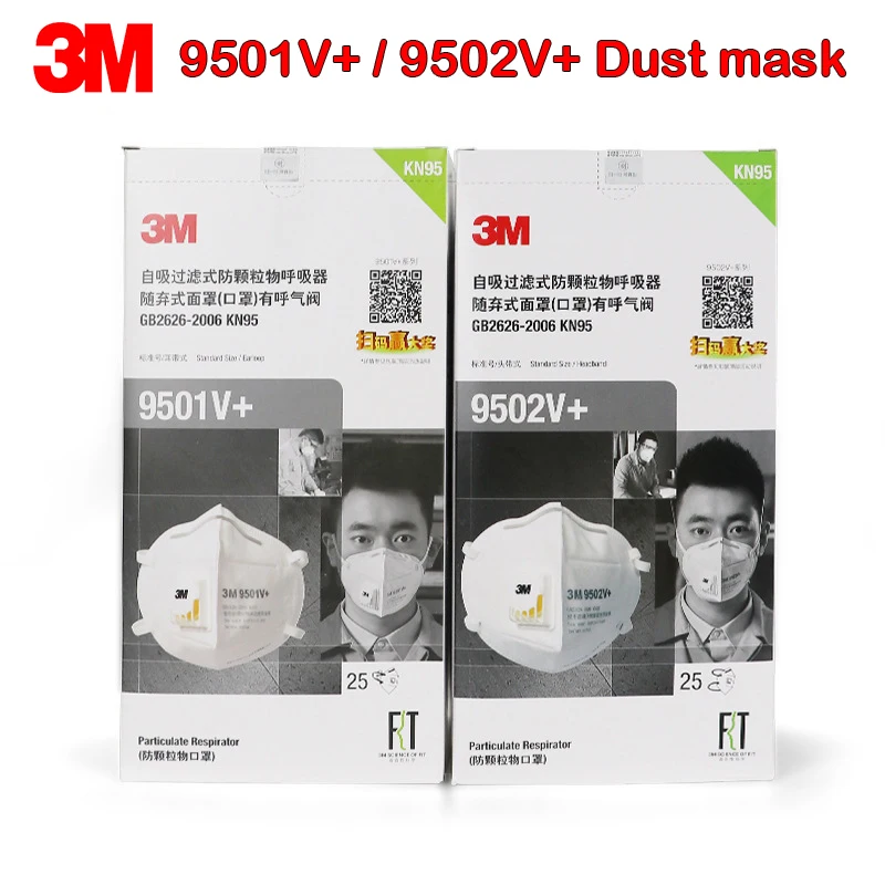 3M 9501V+ / 9502V+ Mask Anti Dust masks KN95 Masks Anti-haze Protective Masks Anti-particles Filter Material 25PCS/box
3M 9501V+ / 9502V+ Mask Anti Dust masks KN95 Masks Anti-haze Protective Masks Anti-particles Filter Material 25PCS/box