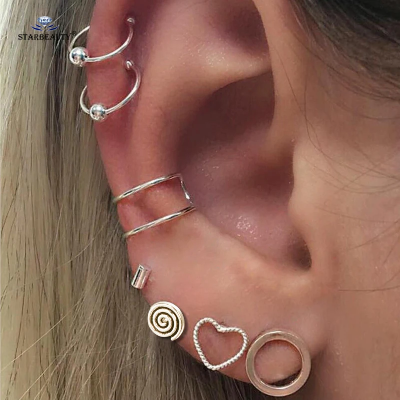 Starbeauty 7pcs/lot Bohemian Round Heart Ear Fake Piercing Helix Piercing Tragus Fake Nose Ring Pircing Earrings Body Jewelry
Starbeauty 7pcs/lot Bohemian Round Heart Ear Fake Piercing Helix Piercing Tragus Fake Nose Ring Pircing Earrings Body Jewelry