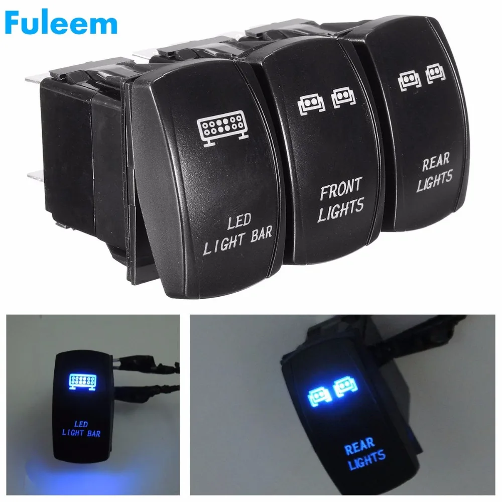 Fuleem 3PCS Front Rear Blue LED Lights Bar Rocker Switch Laser ON-OFF DIY Switch Universal For UTV SUV OFFROAD Boat
Fuleem 3PCS Front Rear Blue LED Lights Bar Rocker Switch Laser ON-OFF DIY Switch Universal For UTV SUV OFFROAD Boat