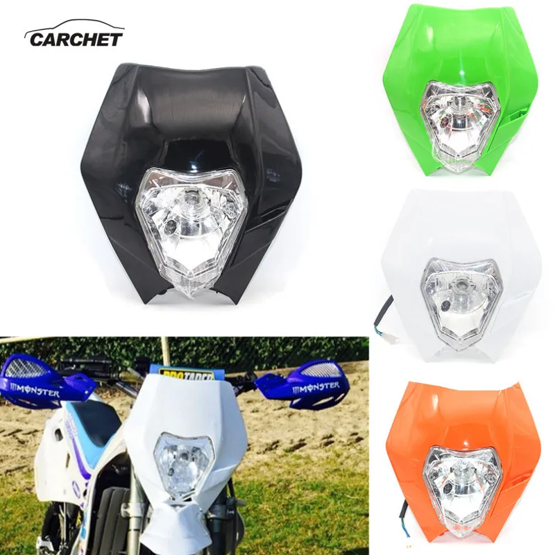 CARCHET Motorcycle Universal Headlight Headlamp Street Fighter Front Grimace Lights Ghost Mask Motor Vehicle |