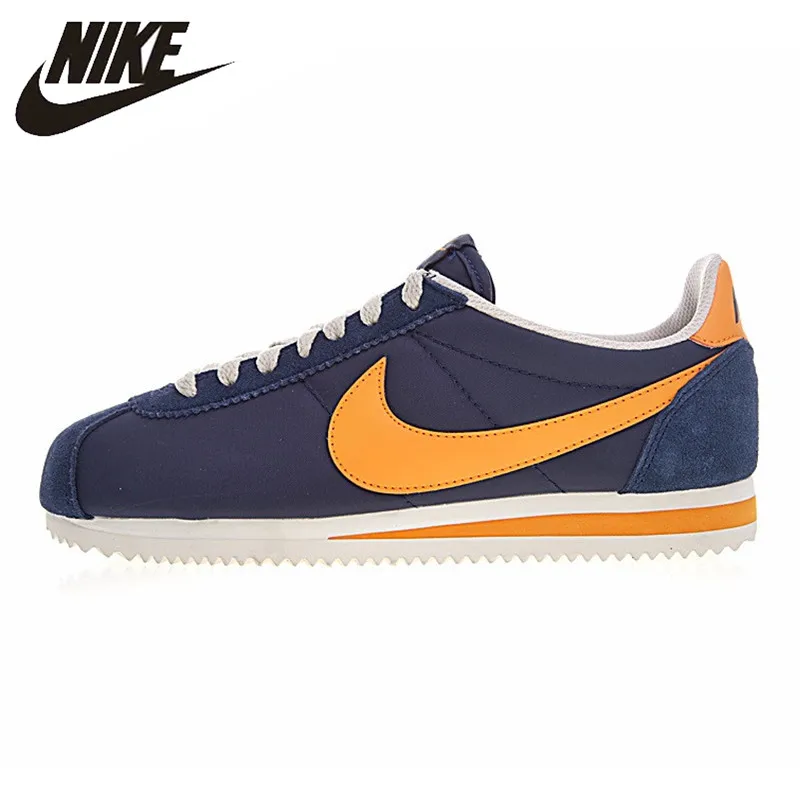 

Nike CLASSIC CORTEZ NYLON Men's Running Shoes, Navy Blue & Orange, Lightweight Wear-resistant Sweat-absorbent 488291 410