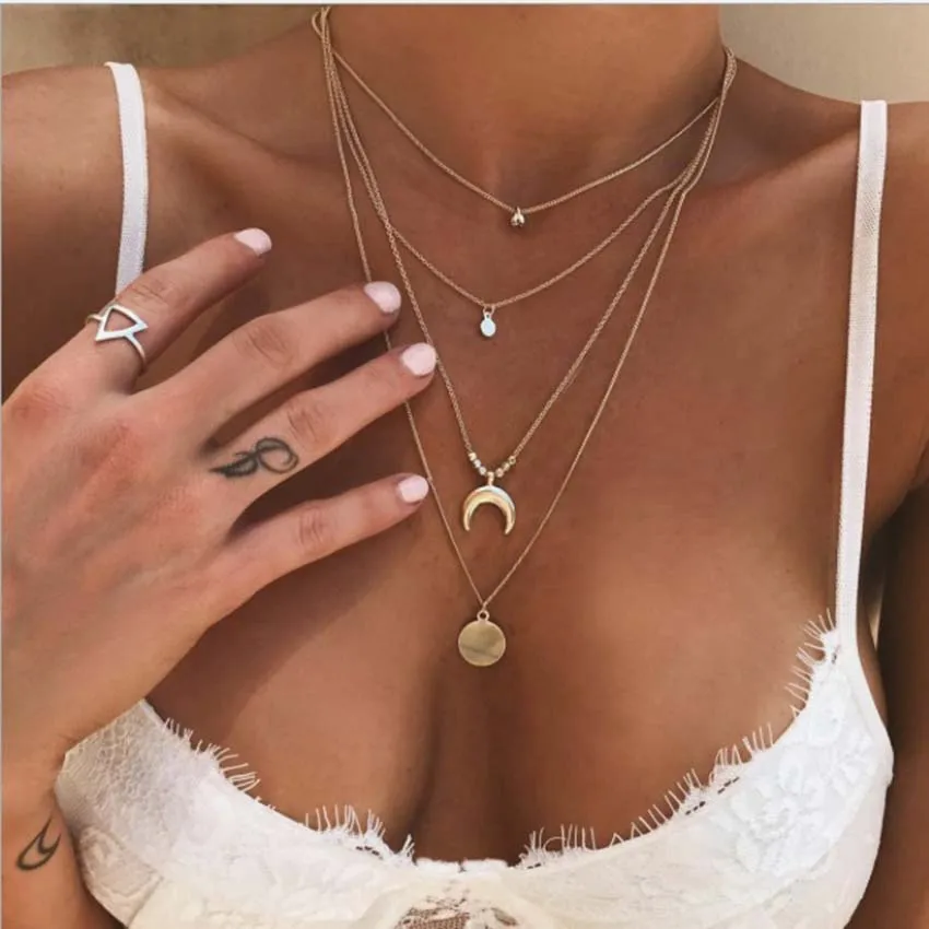 2018 Crescent Moon Bell Round Pendant Women Choker long Necklace chocker Jewelry Bijoux Femme Joyas mujer Collier ras du cou
2018 Crescent Moon Bell Round Pendant Women Choker long Necklace chocker Jewelry Bijoux Femme Joyas mujer Collier ras du cou