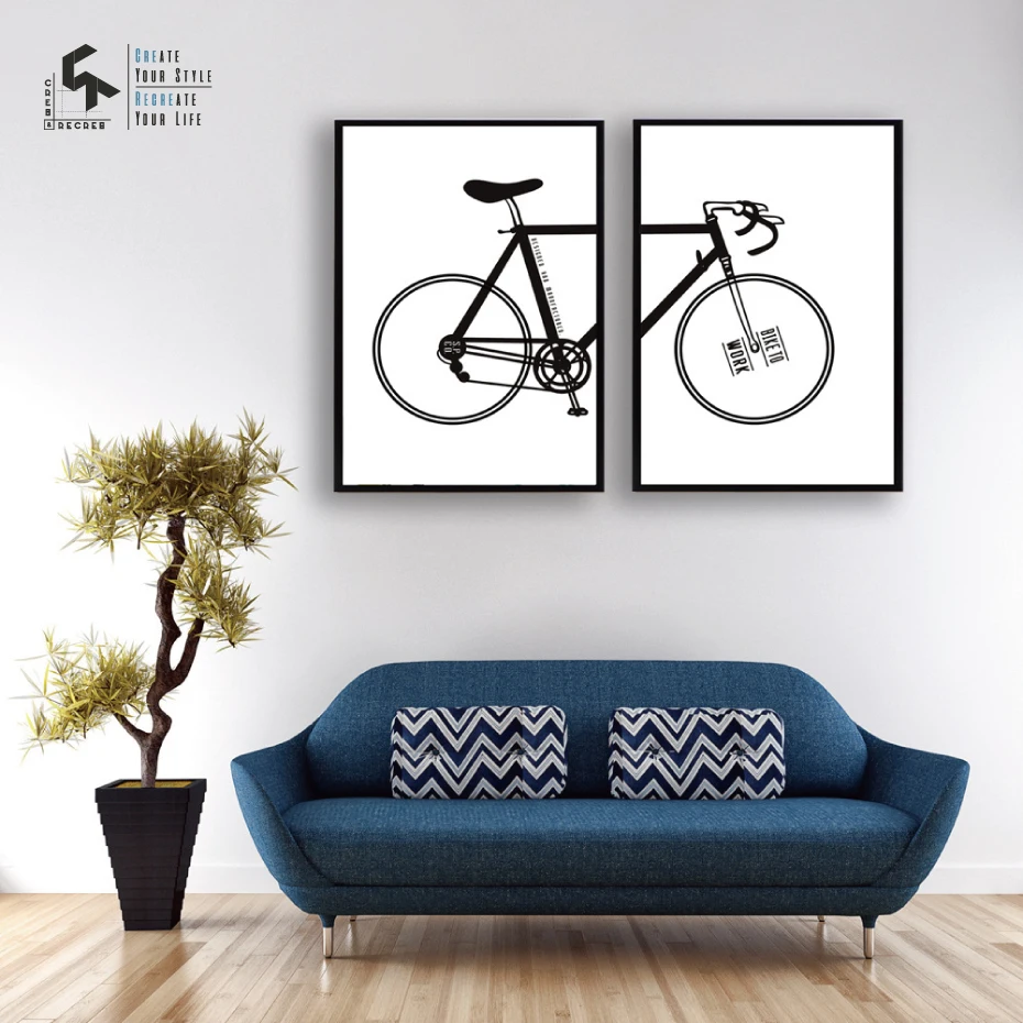 CREATE&RECREATE Nordic Poster Bike 2pc Posters And Prints Wall Art Canvas Oil Painting Decorative Pictures for Home CR1810204001
CREATE&RECREATE Nordic Poster Bike 2pc Posters And Prints Wall Art Canvas Oil Painting Decorative Pictures for Home CR1810204001