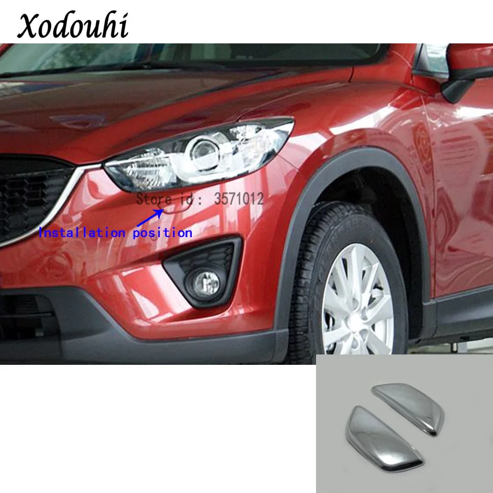For Mazda CX-5 CX5 2013 2014 2015 2016 Car Body Front Head Light Lamp Clean Wash Frame Stick ABS Matte Cover Trim 2pcs/Set | Автомобили и