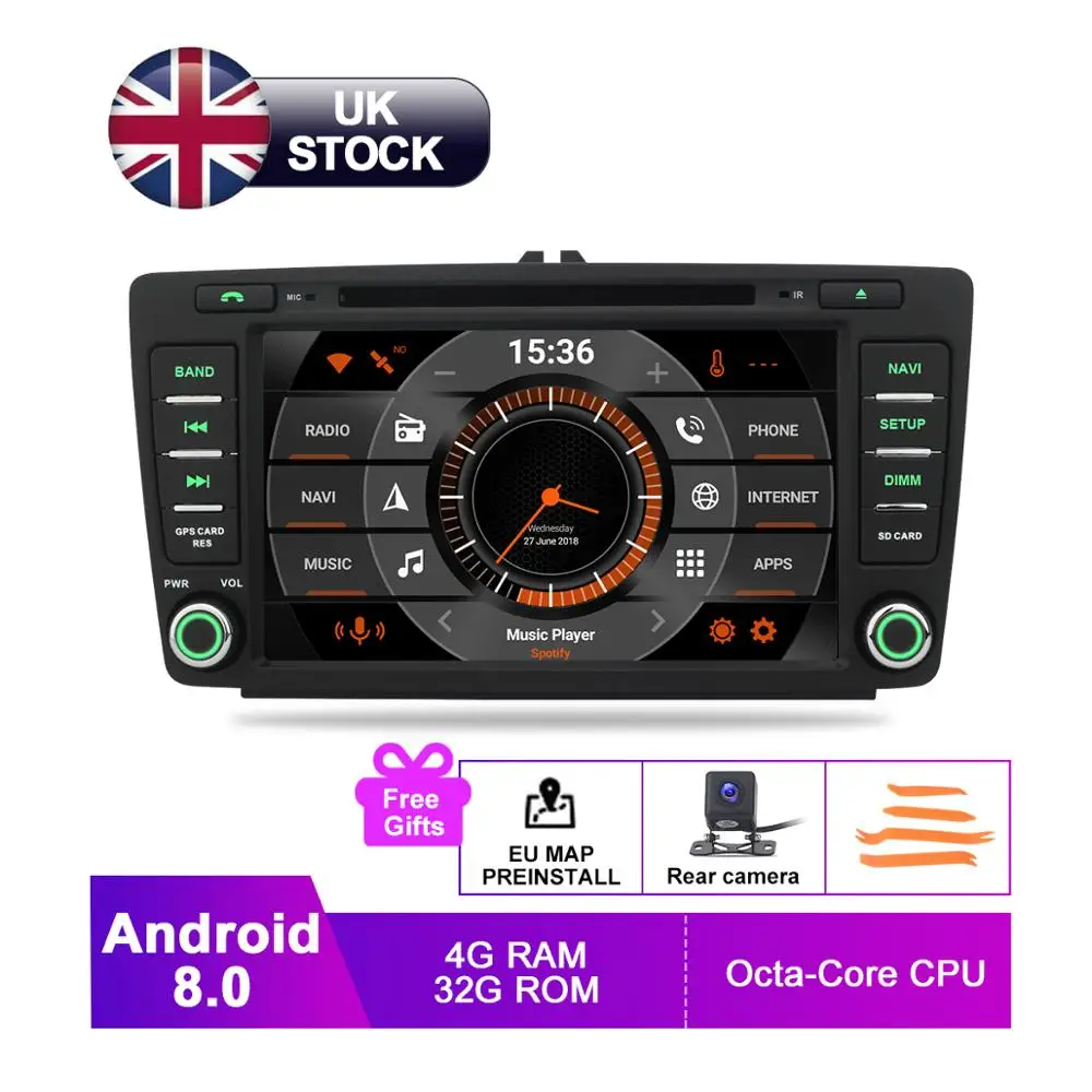 8 "IPS Android 0 Автомобильный GPS стерео для Skoda Octavia 2 A5 Yeti Авто Радио DVD НАВИГАЦИЯ WiFi