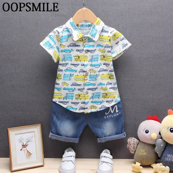 New Summer baby boy children clothing sets suit cartoon car shirt+denim jeans shorts 2pcs boys set casual suit roupas de bebe
New Summer baby boy children clothing sets suit cartoon car shirt+denim jeans shorts 2pcs boys set casual suit roupas de bebe
