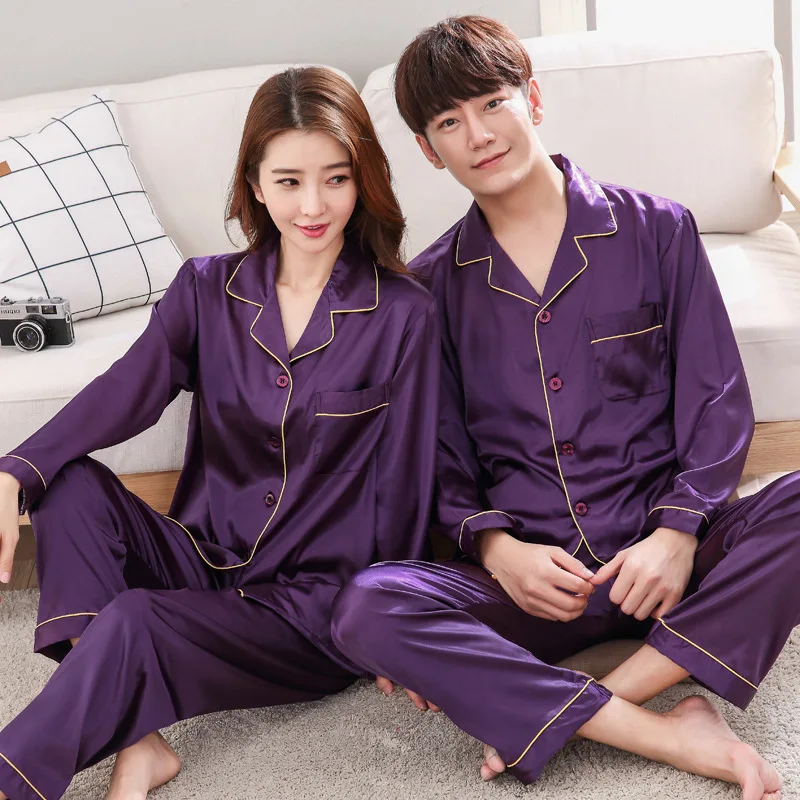 High Quality Couples Silk Satin Pajamas Sleeved Plus Size Home Suit Tracksuits for Women Spring Autumn Ladies Pijamas Sets
High Quality Couples Silk Satin Pajamas Sleeved Plus Size Home Suit Tracksuits for Women Spring Autumn Ladies Pijamas Sets