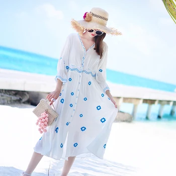 2019 summer new embroidery v-neck women dress Flare half Sleeve sweet style holiday dress slim princess dress gx668
2019 summer new embroidery v-neck women dress Flare half Sleeve sweet style holiday dress slim princess dress gx668