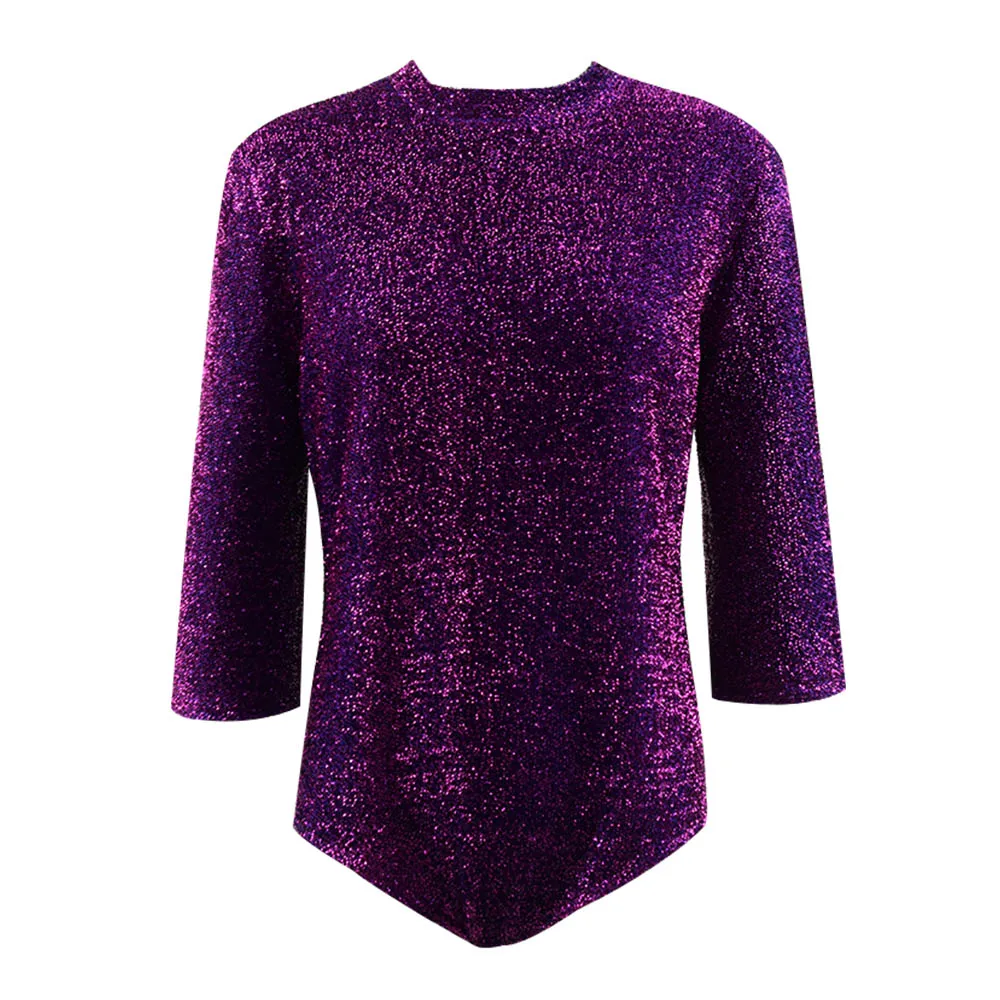 Women Purple Sequin Tops Bling T-shirt Long Sleeves Women Stage Costume Party Show Autumn Winter Fashion Clothing
Women Purple Sequin Tops Bling T-shirt Long Sleeves Women Stage Costume Party Show Autumn Winter Fashion Clothing