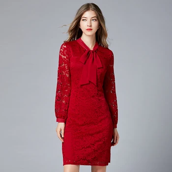2019 Patchwork Bow Hollow Out Mesh Large size Full Lace O Neck Dress Sexy WomenNight Club Body con Party Dresses Wholesale
2019 Patchwork Bow Hollow Out Mesh Large size Full Lace O Neck Dress Sexy WomenNight Club Body con Party Dresses Wholesale