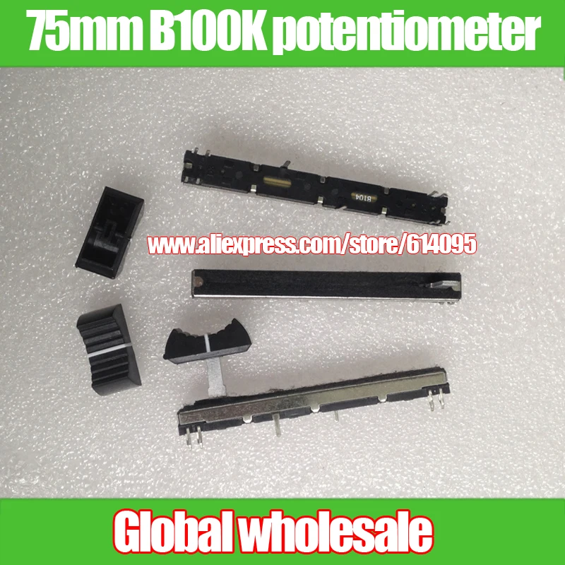 1pcs 75MM Long Black Side Mixer Slide Potentiometer Slider B100K B104 / Two-channel Stereo Fader Can Replace Panasonic Faders
1pcs 75MM Long Black Side Mixer Slide Potentiometer Slider B100K B104 / Two-channel Stereo Fader Can Replace Panasonic Faders