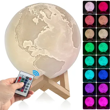 16 Color 3D Printing Earth/Moon/Jupiter Lamp Dimmable Rechargeable LED Light Satellite Table Decor Remote Control Toy Wood Stand
16 Color 3D Printing Earth/Moon/Jupiter Lamp Dimmable Rechargeable LED Light Satellite Table Decor Remote Control Toy Wood Stand