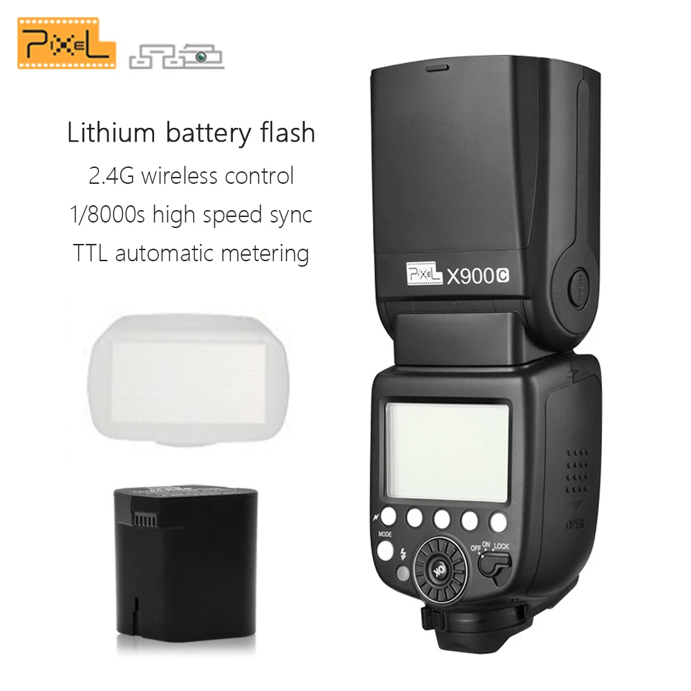Pixel X900C X900 E-TTL 2 4G HSS Беспроводная многофункциональная Литиевая Батарея Вспышка