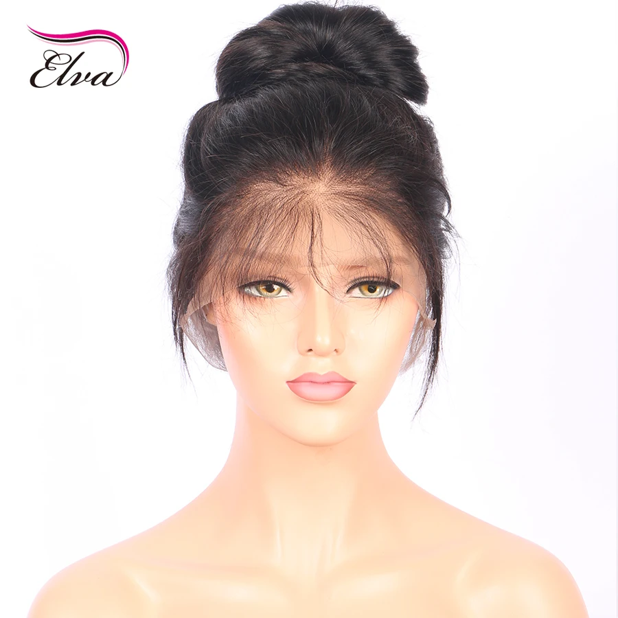 Elva Hair 250% Density 360 Lace Frontal Wigs Pre Plucked Natural Hairline Brazilian Remy Hair Straight Lace Wigs For Black Women6