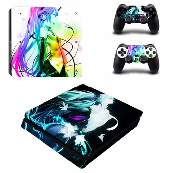 

Anime Hatsune Miku PS4 Slim Skin Sticker For Sony PlayStation 4 Console and 2 Controllers PS4 Slim Skins Sticker Decal Vinyl
