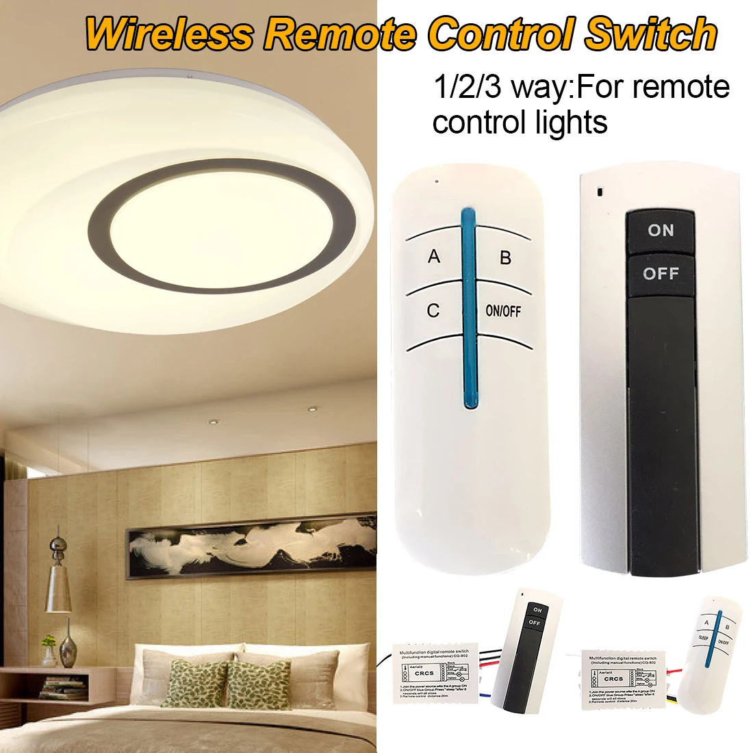 Wireless Remote Control Switch 3 Port ON/OFF 220V Lamp Light Digital Wireless Wall Remote Switch Receiver Transmitter
Wireless Remote Control Switch 3 Port ON/OFF 220V Lamp Light Digital Wireless Wall Remote Switch Receiver Transmitter
