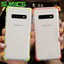 SUYACS עמיד הלם ברור טלפון מקרה לסמסונג גלקסי S10Plus S10e S10 עבור iPhone XR XS מקס XS רך TPU טלפון חזרה כיסוי מקרה(China)