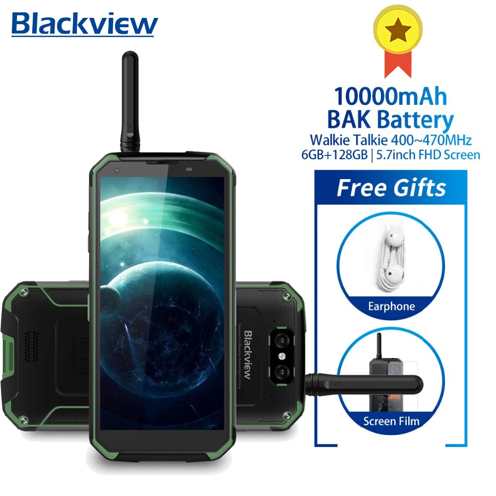 BLACKVIEW BV9500 Pro IP69K Walkie-Talkie 5.7"18:9 FHD Smartphone Android 8.1 6+128GB 10000mAh wireless charging mobile phone NFC
BLACKVIEW BV9500 Pro IP69K Walkie-Talkie 5.7"18:9 FHD Smartphone Android 8.1 6+128GB 10000mAh wireless charging mobile phone NFC