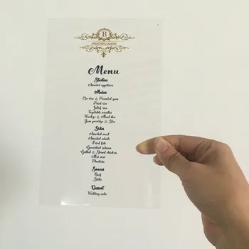 Wedding favor customize unique wedding invitation card acrylic menu card with colorful printing sample
Wedding favor customize unique wedding invitation card acrylic menu card with colorful printing sample
