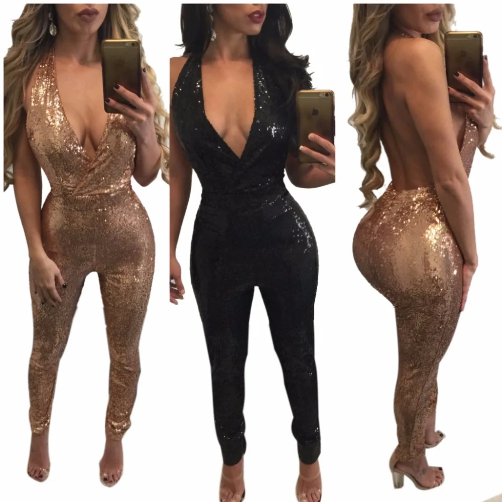 2017 New Women Sexy Backless Sequins Jumpsuits Sleeveless Deep V Neck Off Shoulder Bodysuit Spring Bodysuit Overalls Playsuit 
2017 New Women Sexy Backless Sequins Jumpsuits Sleeveless Deep V Neck Off Shoulder Bodysuit Spring Bodysuit Overalls Playsuit