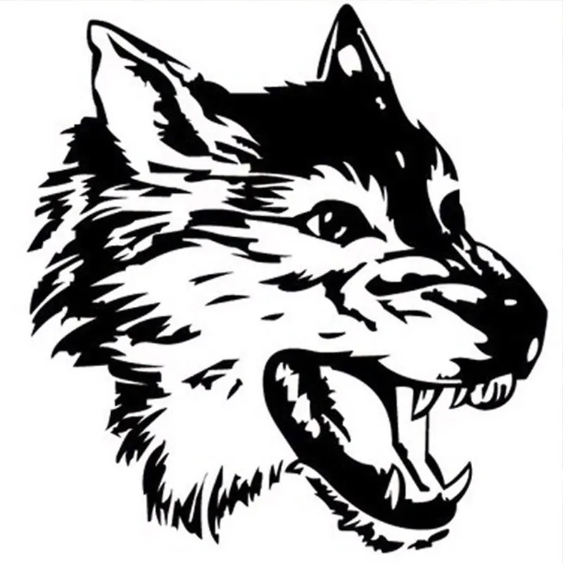 

28*28CM WOLF's Head Fashion Personality Modified Car Stickers WOLF Car Stickers Reflective Decals Black Silver Z-032