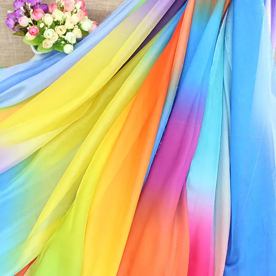 Gradient chiffon fabric Chiffon stage costume fabric Transition color cloth costume Hanfu artificial silk scarf decorative DIY
Gradient chiffon fabric Chiffon stage costume fabric Transition color cloth costume Hanfu artificial silk scarf decorative DIY