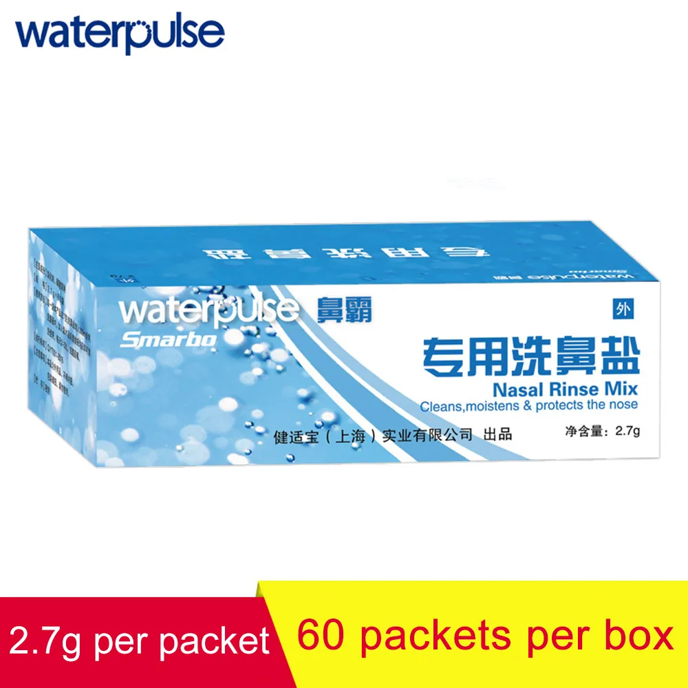 Waterpulse 2.7g*60 Packets Boxed Nasal Rinse Mix Salt Nose Irrigator Accessories Allergies Relief for Nose Wash Bottle 300ml
Waterpulse 2.7g*60 Packets Boxed Nasal Rinse Mix Salt Nose Irrigator Accessories Allergies Relief for Nose Wash Bottle 300ml