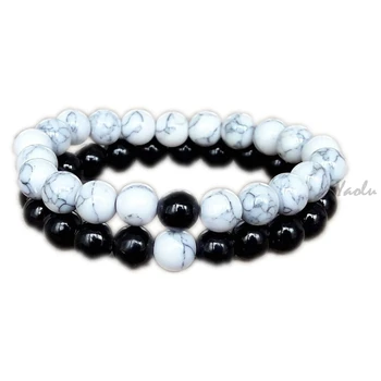 6pair/lot Relationship couple black and white bracelets for couple howlite bracelet black onyx bracelet couple gift
6pair/lot Relationship couple black and white bracelets for couple howlite bracelet black onyx bracelet couple gift