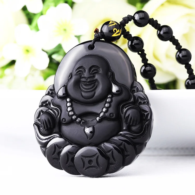 Real Chinese Handwork Natural Black Obsidian Carved Buddha God of Fortune Amulet Lucky Pendant Necklace Fashion Jewelry
Real Chinese Handwork Natural Black Obsidian Carved Buddha God of Fortune Amulet Lucky Pendant Necklace Fashion Jewelry
