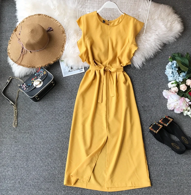 Spring & Summer Women Blending Petal Soft Dress Ladies Casual Sleeveless Waistband Thin Slim Striped One Step Mid-calf Dress
Spring & Summer Women Blending Petal Soft Dress Ladies Casual Sleeveless Waistband Thin Slim Striped One Step Mid-calf Dress