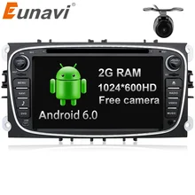 Eunavi Quad Core 2 г Оперативная память Android 6.0 2 DIN dvd-плеер автомобиля Радио GPS Navi для Ford Focus galaxy с аудио tereo головное устройство