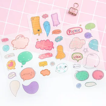 6 Sheets/ pack Kawaii Dialog PVC Adhesive Stickers Decorative Album Diary Stick Label Paper Hand Account Decor
6 Sheets/ pack Kawaii Dialog PVC Adhesive Stickers Decorative Album Diary Stick Label Paper Hand Account Decor