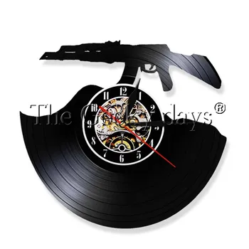1Piece Shooting Gun Design Wall Clock Vinyl Clock LP Record Clock Weapon LED Light Vintage Timepiece Handmade Gift For Soldier
1Piece Shooting Gun Design Wall Clock Vinyl Clock LP Record Clock Weapon LED Light Vintage Timepiece Handmade Gift For Soldier
