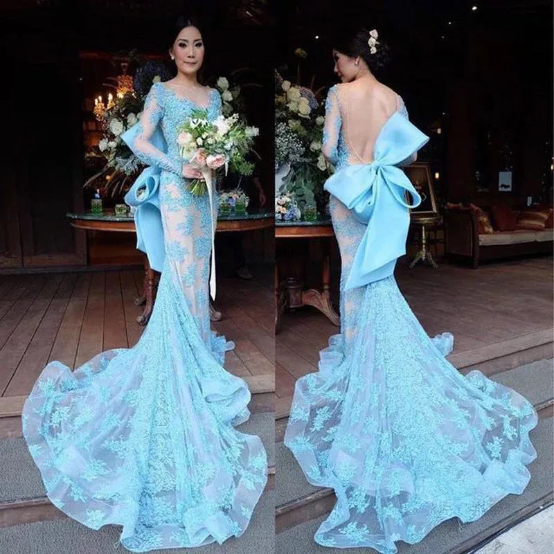 Sky Blue Formal Gown Dress Sexy Long Robe De Soiree Vestido De Festa Abendkleider Mermaid Dresses For Woman Evening Gowns Bow 
Sky Blue Formal Gown Dress Sexy Long Robe De Soiree Vestido De Festa Abendkleider Mermaid Dresses For Woman Evening Gowns Bow