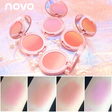 Novo 4 cores rosto blush paleta maquiagem pó mineral natural blush rosto 3d contorno clarear fácil de usar textura blush(China)