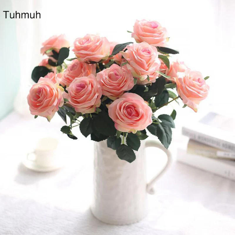 10 Heads Silk Flower Rose Bouquet Artificial Flowers Fall Vivid Rose Fake Leaf Wedding Hand Bridal Home Party Decoration
10 Heads Silk Flower Rose Bouquet Artificial Flowers Fall Vivid Rose Fake Leaf Wedding Hand Bridal Home Party Decoration
