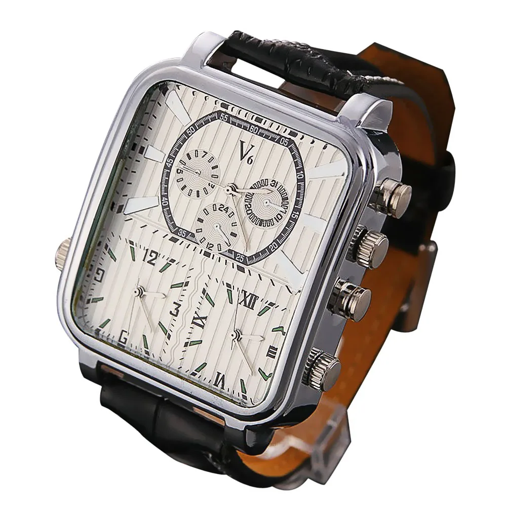 Men's Business Leisure PU Leather Strip Three Clock Dials Square Wrist Watch LL@17
Men's Business Leisure PU Leather Strip Three Clock Dials Square Wrist Watch LL@17