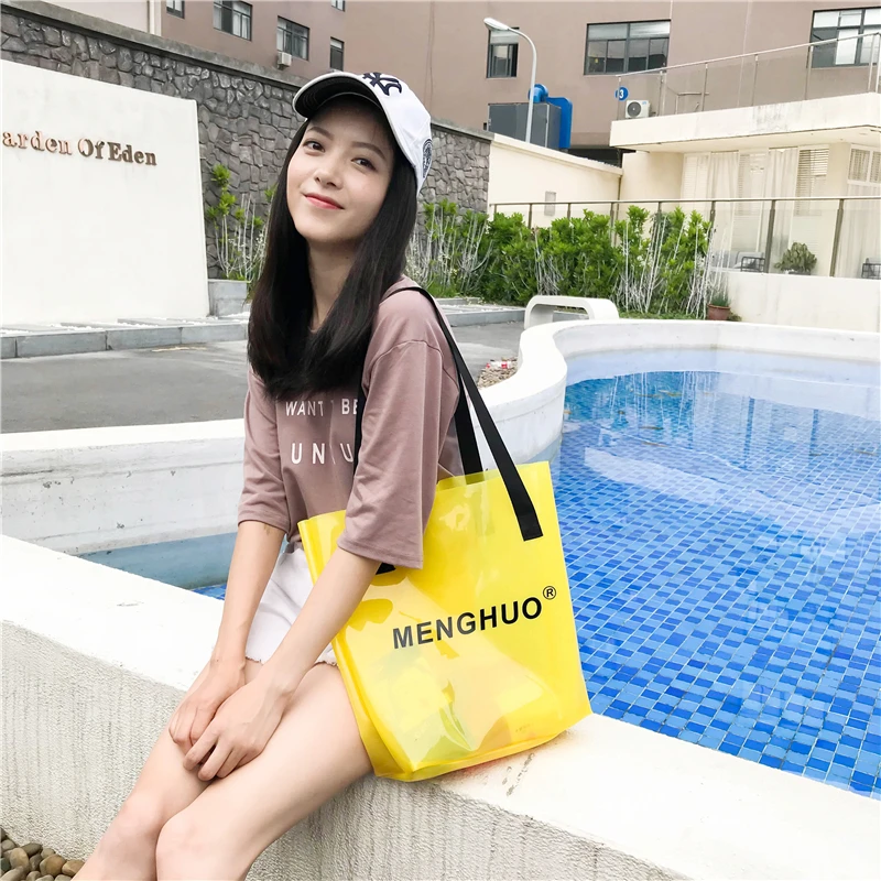 Women Transparent Bag Clear PVC Jelly Large Capacity Tote Bags Laser Holographic Shoulder Bags Female Lady Handbags Sac Femme 
Women Transparent Bag Clear PVC Jelly Large Capacity Tote Bags Laser Holographic Shoulder Bags Female Lady Handbags Sac Femme