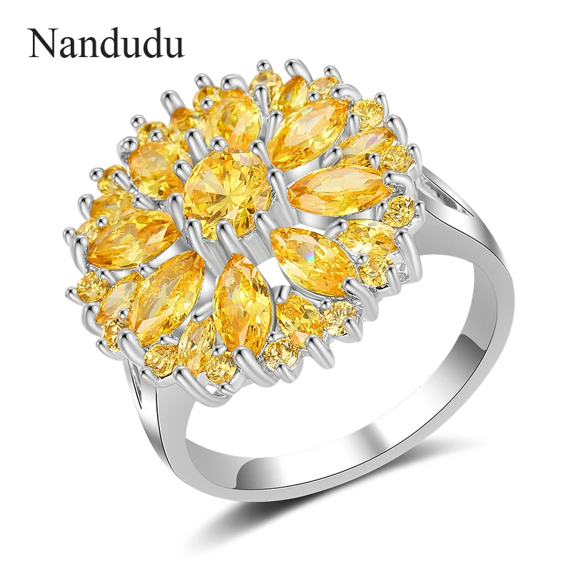 Nandudu High Level Yellow Cubic Zircon Ring Party Jewelry AAA Quality Gift for Women Fashion Design Accessories R1966
Nandudu High Level Yellow Cubic Zircon Ring Party Jewelry AAA Quality Gift for Women Fashion Design Accessories R1966
