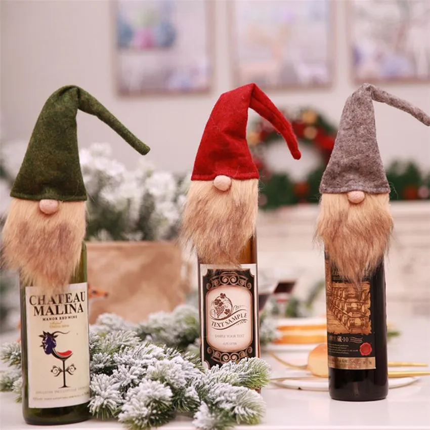 Christmas Decoration Swedish Gnome Red Wine Bottle Cover Mini Bottle Wrapper Topper Hats Santa Clothes Faceless doll Home Decor
Christmas Decoration Swedish Gnome Red Wine Bottle Cover Mini Bottle Wrapper Topper Hats Santa Clothes Faceless doll Home Decor