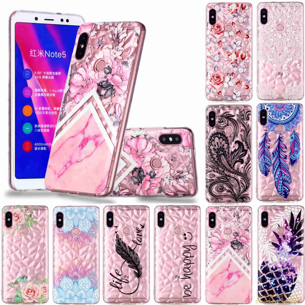 Luxury Diamond pattern TPU phone case For Xiaomi Redmi NOTE 5 PRO flowers painting cover For Redmi NOTE 5 PRO hoesje etui fundas
Luxury Diamond pattern TPU phone case For Xiaomi Redmi NOTE 5 PRO flowers painting cover For Redmi NOTE 5 PRO hoesje etui fundas