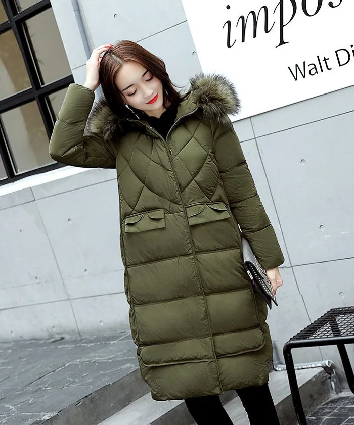 New Parkas real fur 2017 winter jacket women long down jacket Female Women Winter Coat fur collar+12 (1)