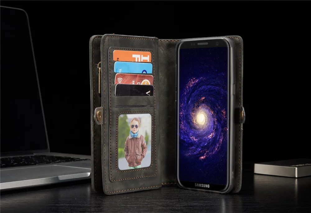 Luxury Brand For Samsung Galaxy S8 S7 Case Genuine Leather Flip Cover For Samsung S 8 S9 Plus S10 S10e S 7 Edge Wallet Phone Bag 16