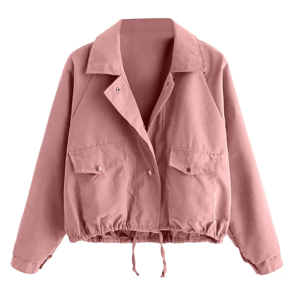 Fashion Pretty Bomber jacket Women Autumn Fashion Short Pink Button Coat Women Pocket Jacket Cardigan Winter Jacket Women
Fashion Pretty Bomber jacket Women Autumn Fashion Short Pink Button Coat Women Pocket Jacket Cardigan Winter Jacket Women