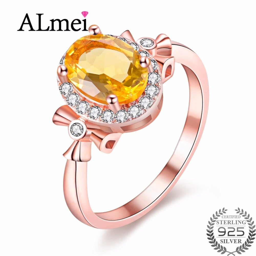 Almei 1.5ct Oval Natural Citrine Birthstone Solitaire Rings Genuine 925 Sterling Silver New Fine Jewelry with Box 40% FJ108
Almei 1.5ct Oval Natural Citrine Birthstone Solitaire Rings Genuine 925 Sterling Silver New Fine Jewelry with Box 40% FJ108