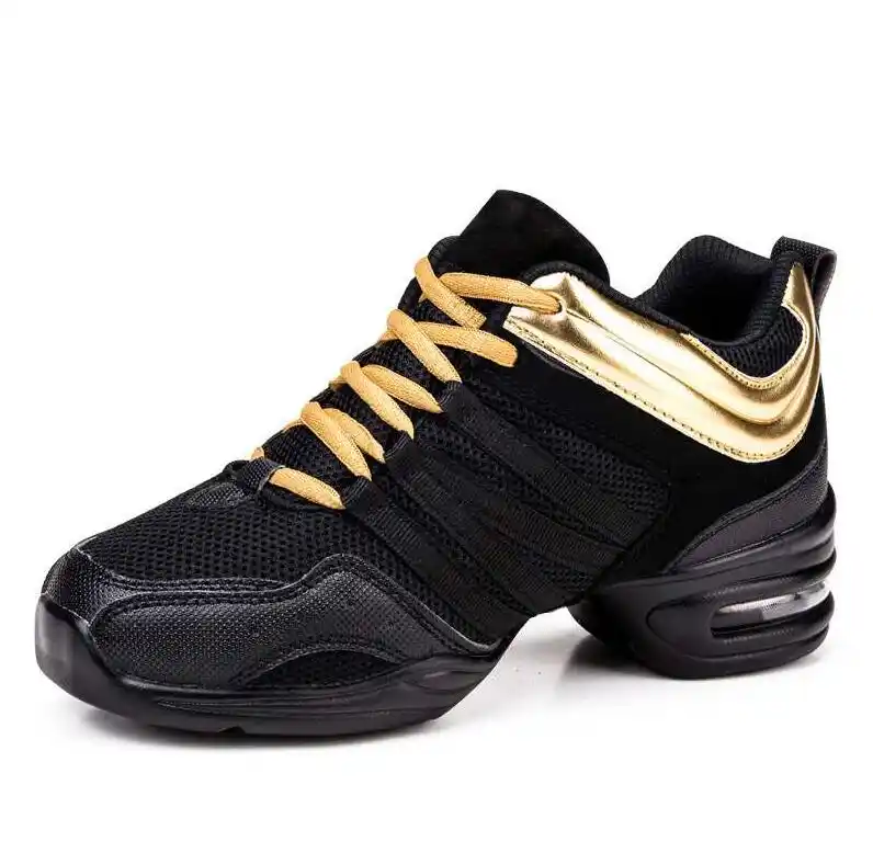 gold dance sneakers