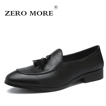 ZERO MORE Mens Casual Shoes Split Leather Fringe Pointed Toe Black Men Shoes Slip On Tassel Loafers Male Shoes Formal Dress
ZERO MORE Mens Casual Shoes Split Leather Fringe Pointed Toe Black Men Shoes Slip On Tassel Loafers Male Shoes Formal Dress