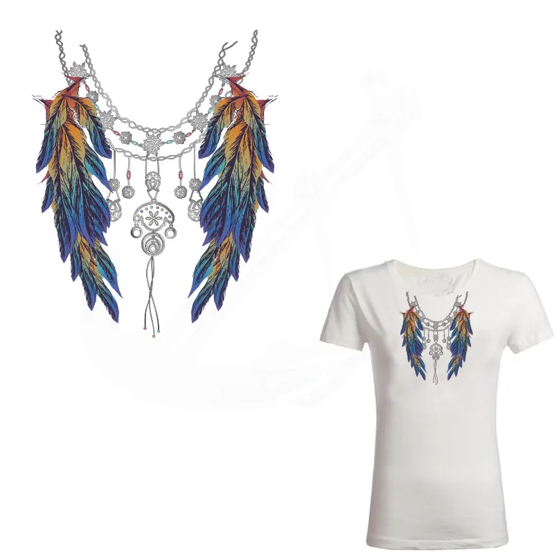 Feather necklace stickers patches 21*16.8cm child T-shirt Dresses Sweater Washable thermal transfer Printed Clothing decoration
Feather necklace stickers patches 21*16.8cm child T-shirt Dresses Sweater Washable thermal transfer Printed Clothing decoration