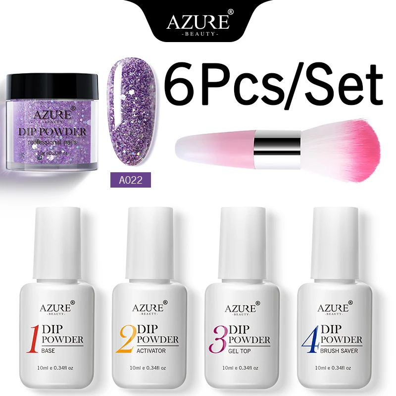 AZURE BEAUTY 6Pcs/Lot Dipping Powder Nail Art Glitter Set DIY Nail Design Dip Powder Glitter Kits Base Top Coat Activator Gel
AZURE BEAUTY 6Pcs/Lot Dipping Powder Nail Art Glitter Set DIY Nail Design Dip Powder Glitter Kits Base Top Coat Activator Gel