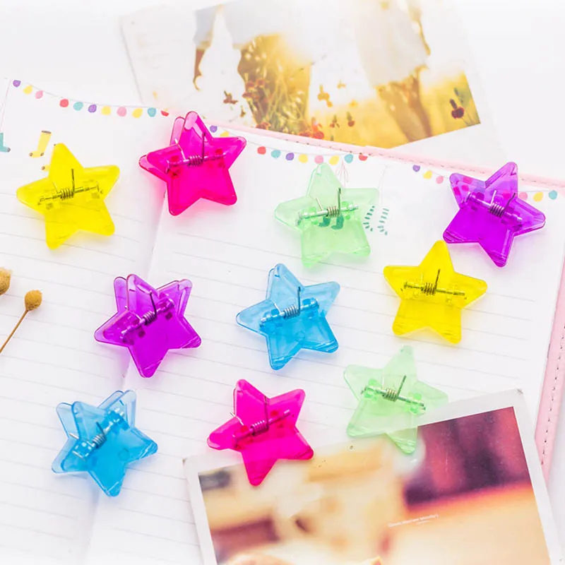 5Pcs Creative Five-Pointed Star Clips DIY Memo Note Paper Clip For Photo Album Decoration Plastic Star Spring Clip Office Supply
5Pcs Creative Five-Pointed Star Clips DIY Memo Note Paper Clip For Photo Album Decoration Plastic Star Spring Clip Office Supply